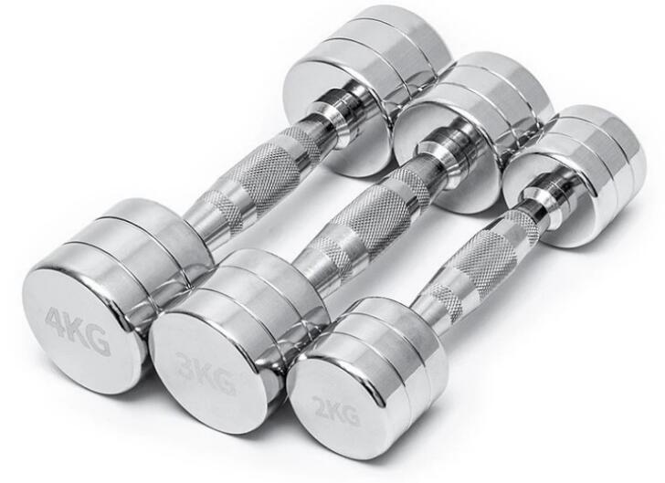 Mild Steel Chrome Plated Fitness Equipment Dumbbells