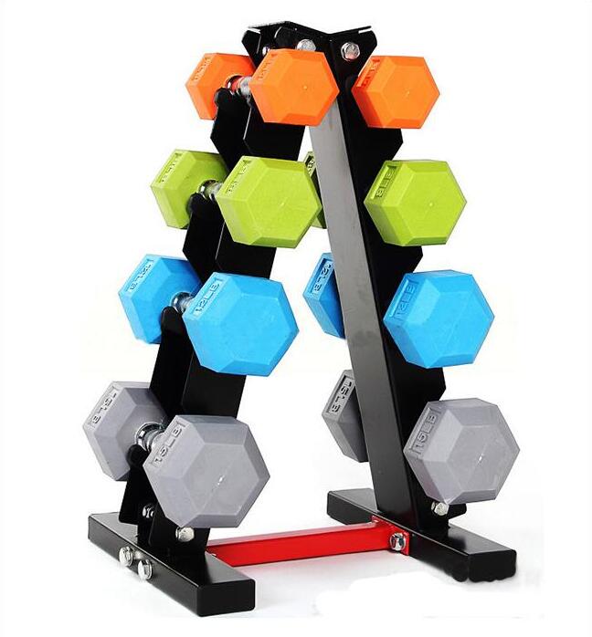 Colored Rubber Coated Hex Dumbbell (LB)