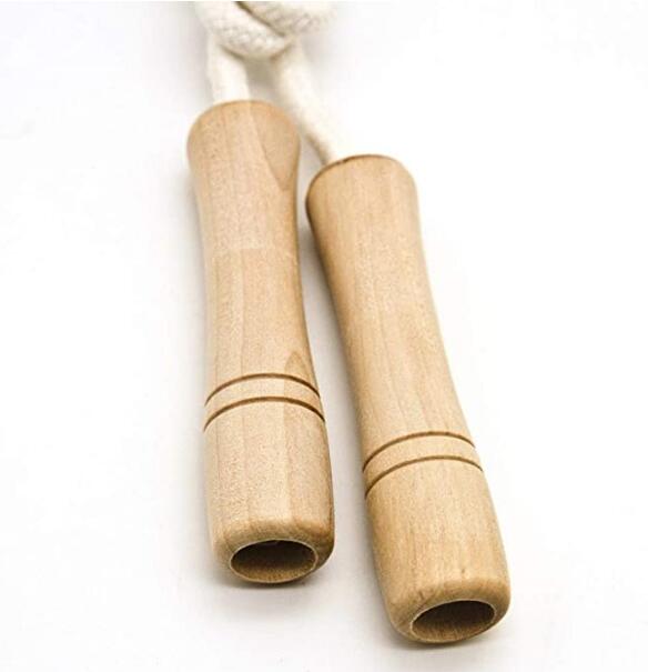 Baumwollgeflochtene Holzgriff Jump Seil für Kinder