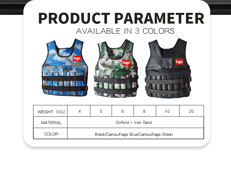 Adjustable Camouflage Weighted Vest 