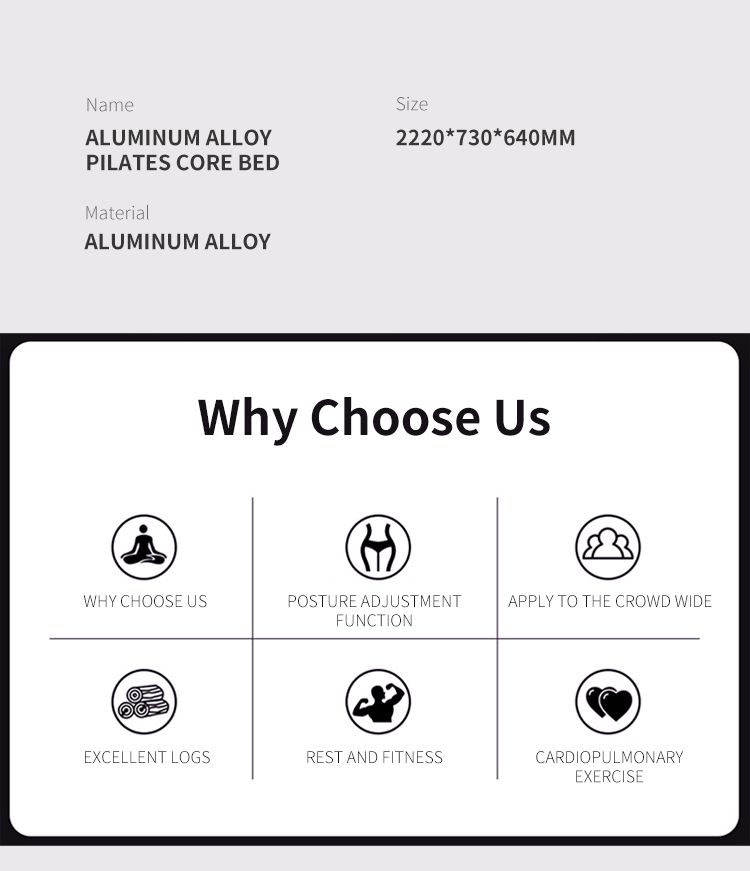 Aluminiumlegierung Pilates -Kernbett