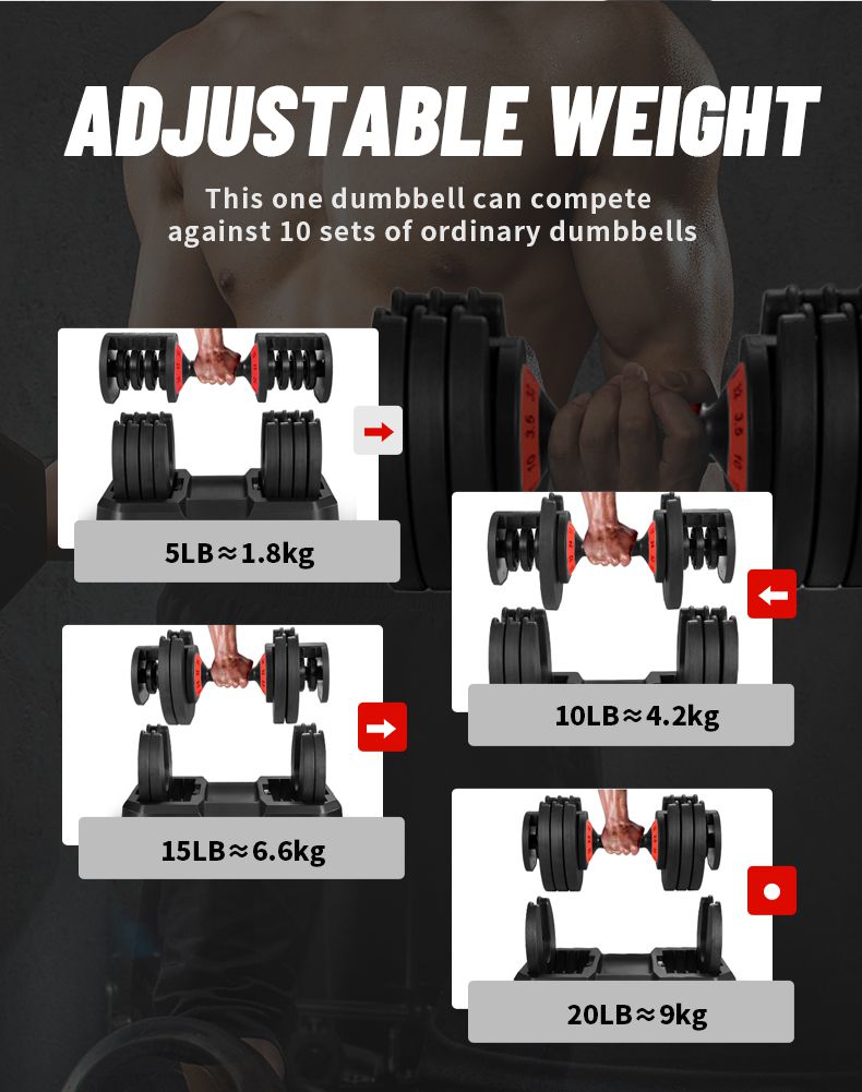 Adjustable Dumbbell with Dial System