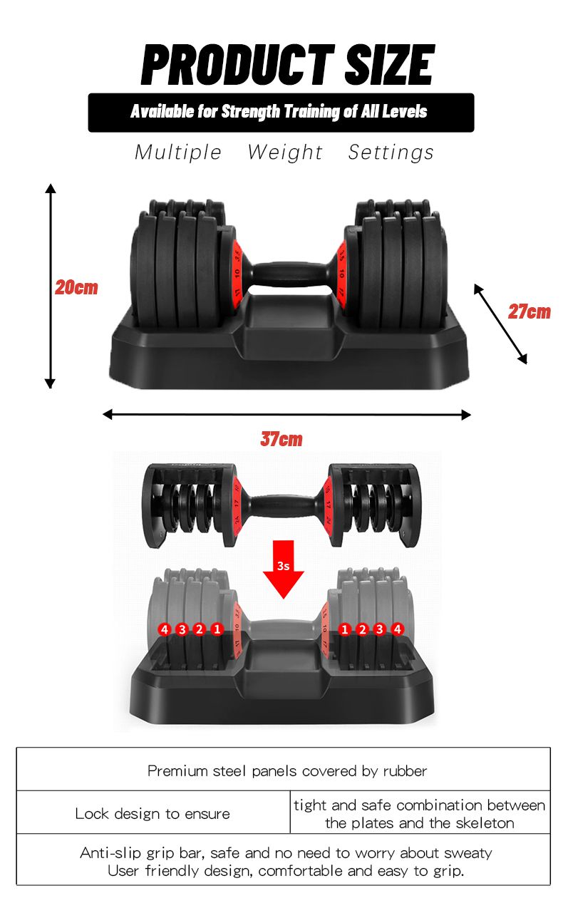 Adjustable Dumbbell with Dial System