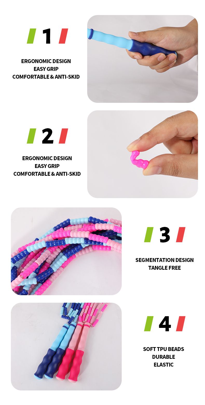 Soft Beaded Free Segmented Skipping Rope