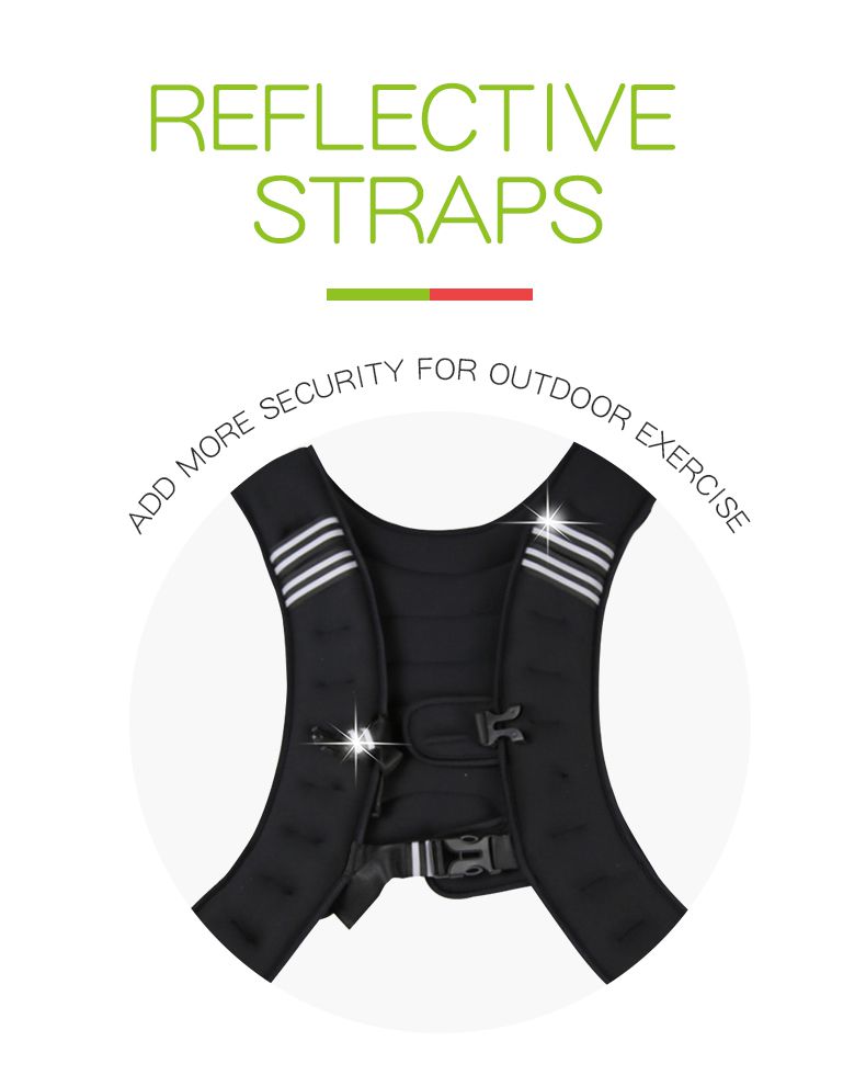 Exercise Weighted Vest with Reflective Stripe