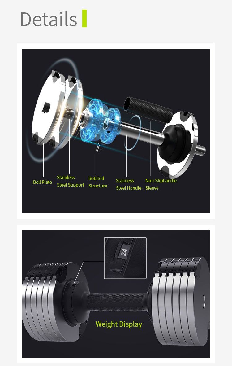 Pure Steel Electroplated Adjustable Dumbbell