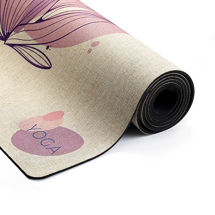 Natural Rubber Linen Yoga Exercise Mat