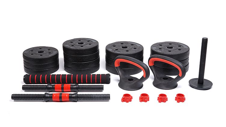 Eco-friendly Multifunctional Ironsand Cement Dumbbell Barbell Set with Kettlebell Bars