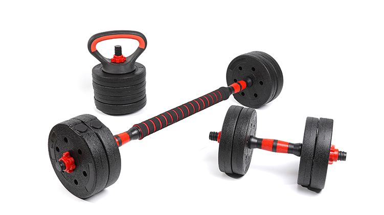 Eco-friendly Multifunctional Ironsand Cement Dumbbell Barbell Set with Kettlebell Bars