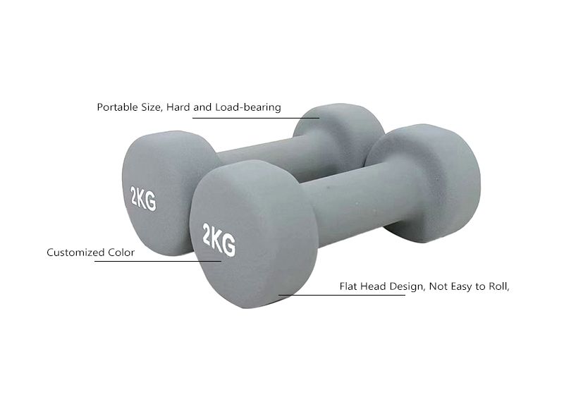 Frosted Plastic Dipped Dumbbell With Flat Head