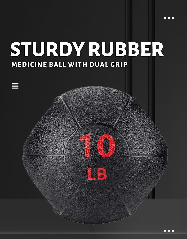 Sturdy Rubber Medicine Ball with Dual Grip