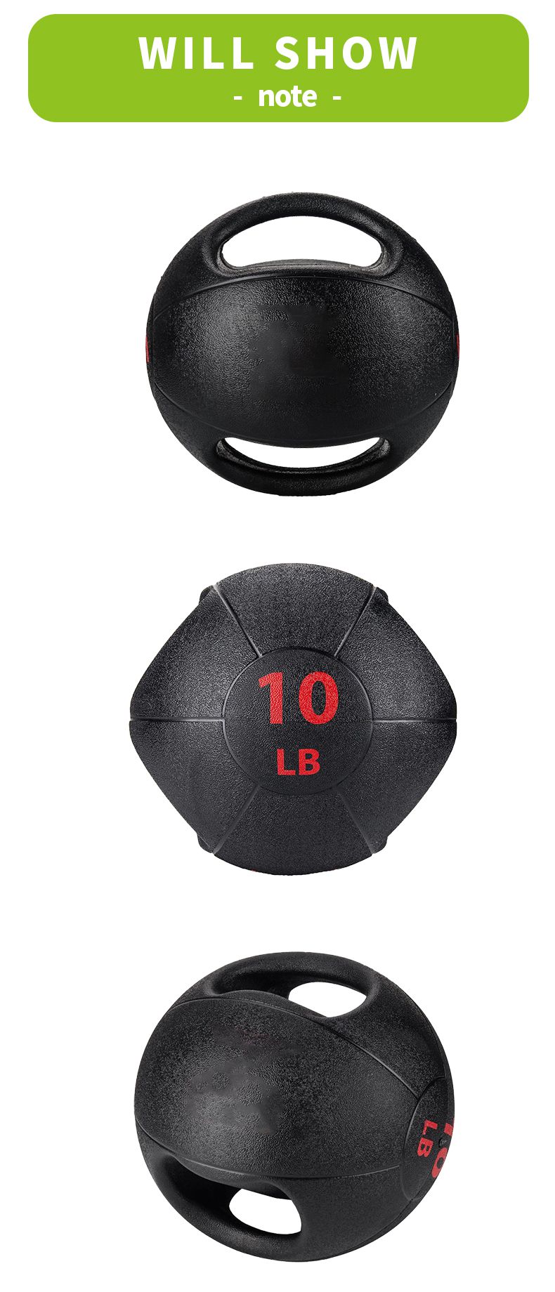 Sturdy Rubber Medicine Ball with Dual Grip