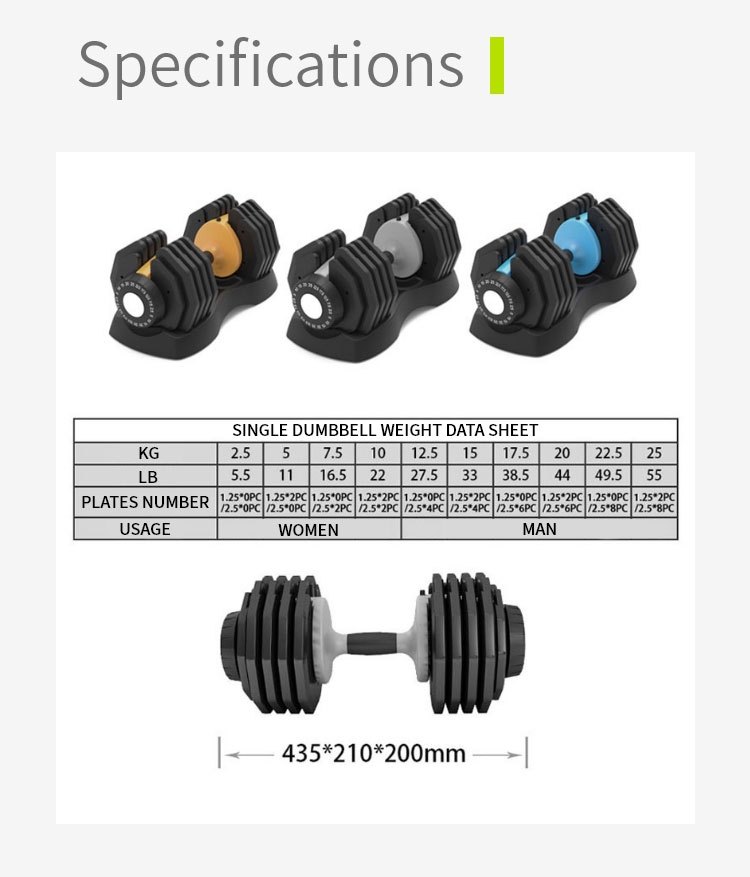 Adjustable Dumbbell Gym Commercial and Home Detachable Dumbbell