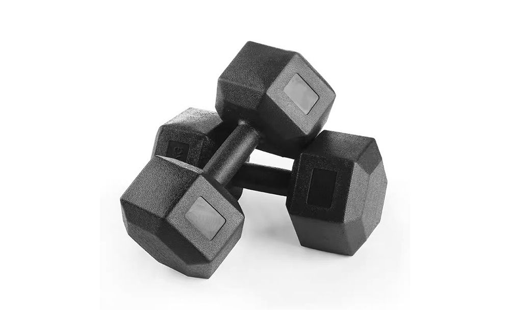 One-piece Molded Hexagonal Rubber Dumbbell