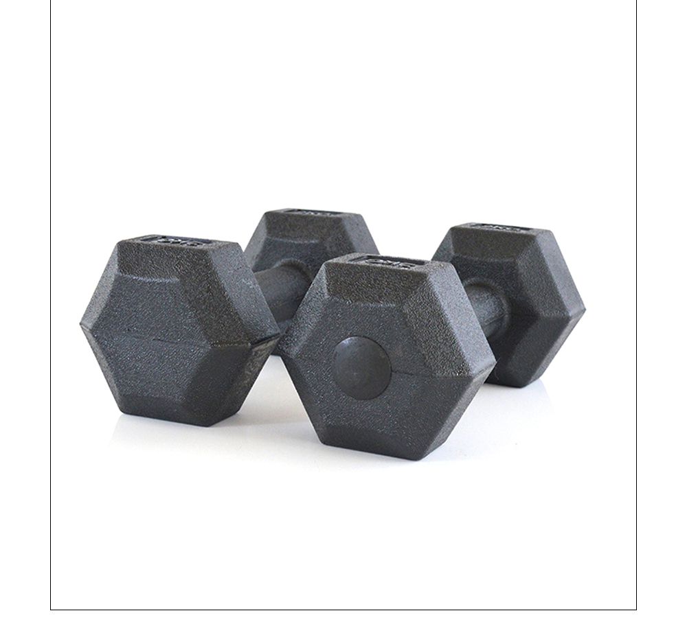 One-piece Molded Hexagonal Rubber Dumbbell