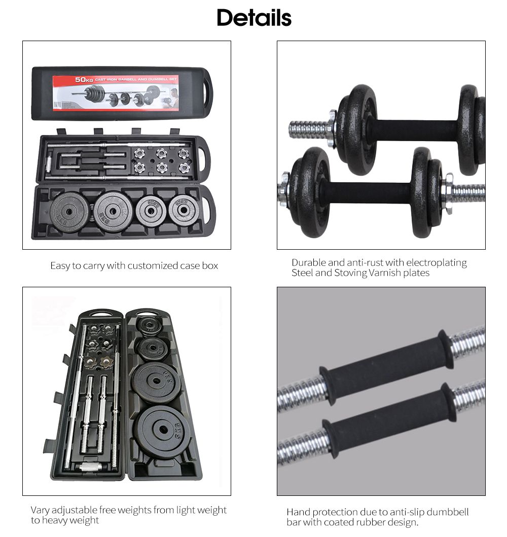 50 kg 55 kg Gewichte Hantel Langhantel -Set