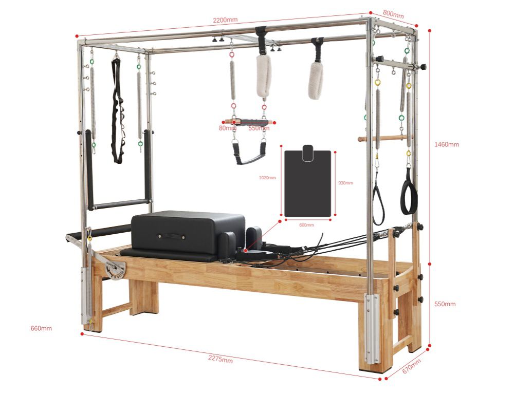 Wood Pilates Cadillac Reformer Reformer Trapez
