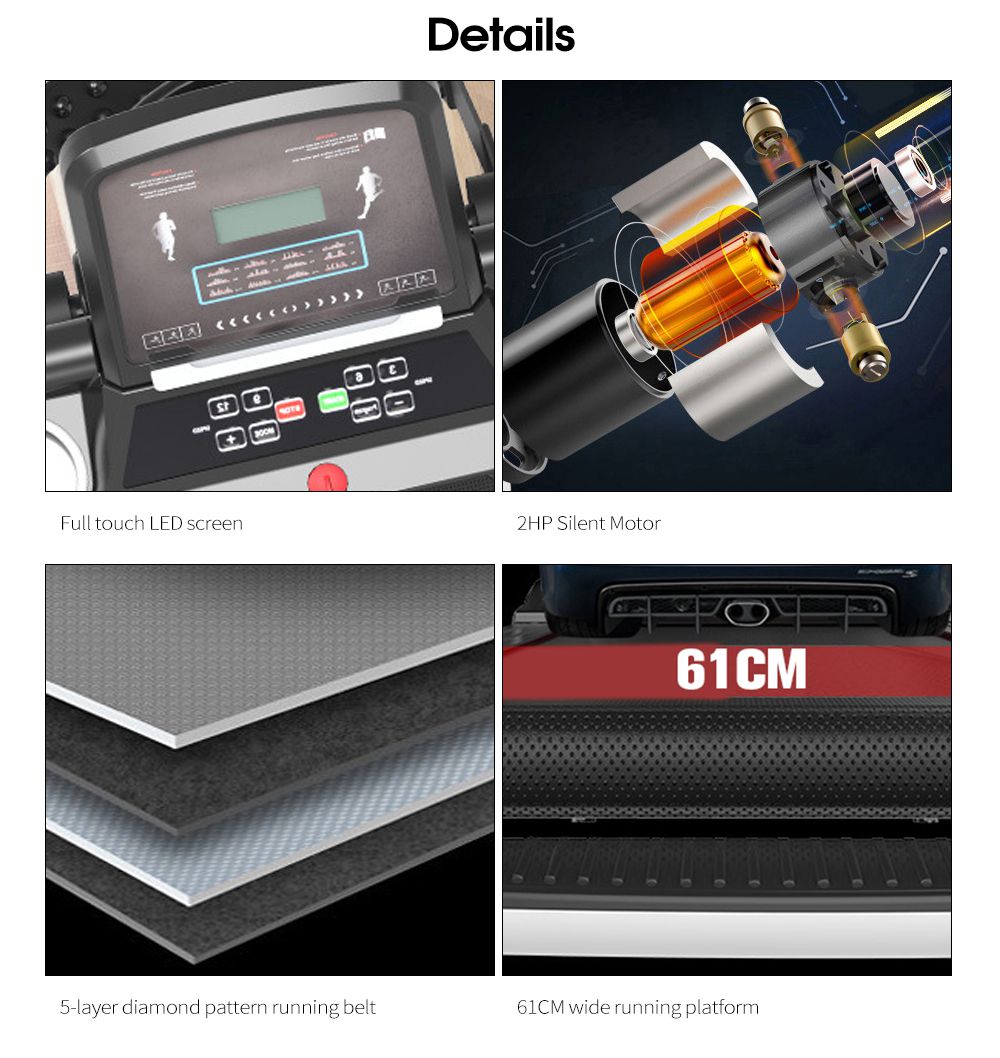 Gewerbe Heimnutzung Fitness motorisierte elektrische Laufbandmaschine Sportgeräte Steigung Tremmühle
