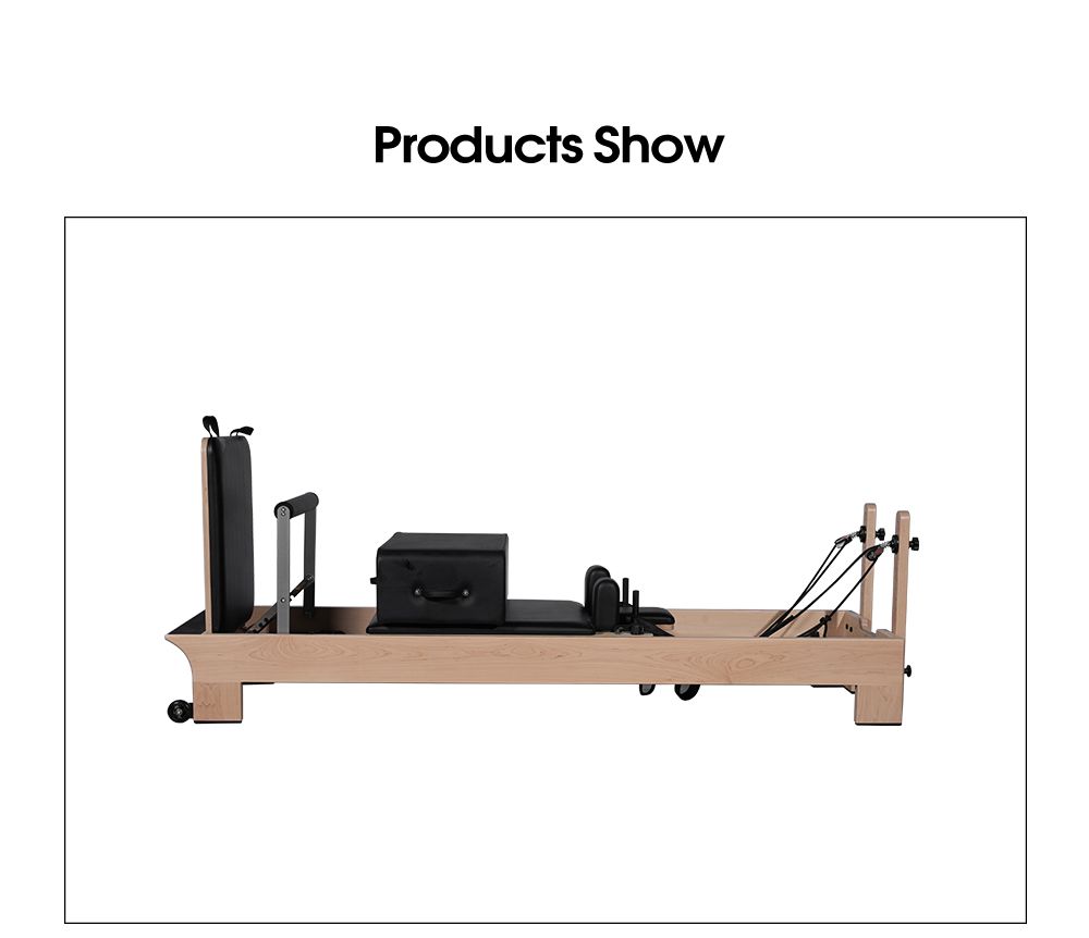 Body Training Kernbett Ahorn Holz Pilates Reformer Machine mit Innenfußstützen Body Training Kernbett Ahorn Holz Pilates Reformer Machine mit Innenfußstützen