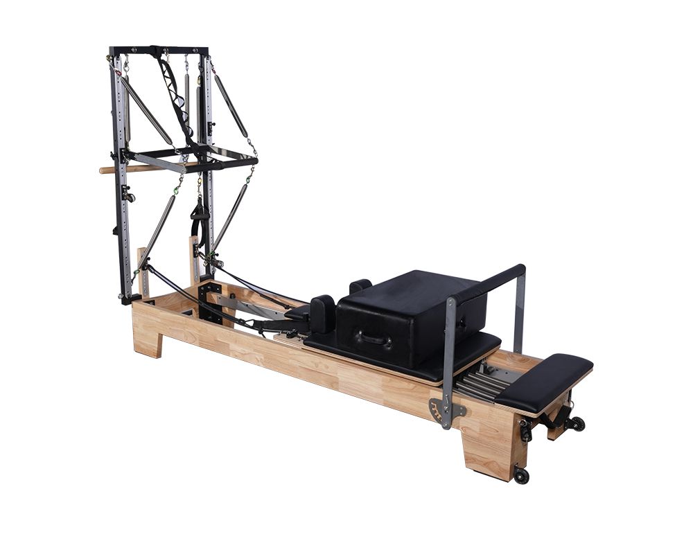 Home Use Body Übung Schieber Kernbett Eiche Holz Pilates Reformer Halb Trapez mit Turm Home Use Body Übung Schieber Kernbett Eiche Holz Pilates Reformer Halb Trapez mit Turm
