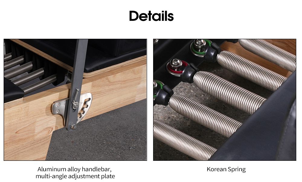 Home Use Body Übung Schieber Kernbett Eiche Holz Pilates Reformer Halb Trapez mit Turm Home Use Body Übung Schieber Kernbett Eiche Holz Pilates Reformer Halb Trapez mit Turm