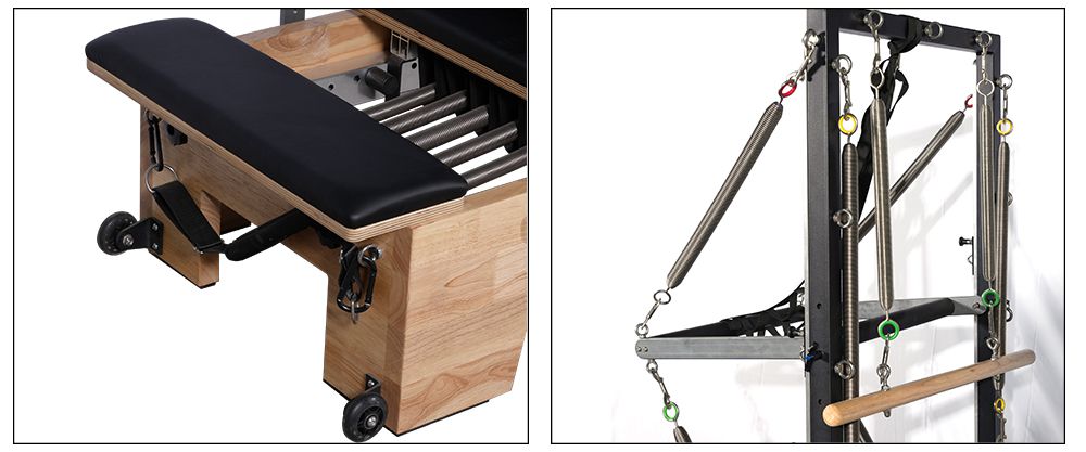 Home Use Body Übung Schieber Kernbett Eiche Holz Pilates Reformer Halb Trapez mit Turm Home Use Body Übung Schieber Kernbett Eiche Holz Pilates Reformer Halb Trapez mit Turm