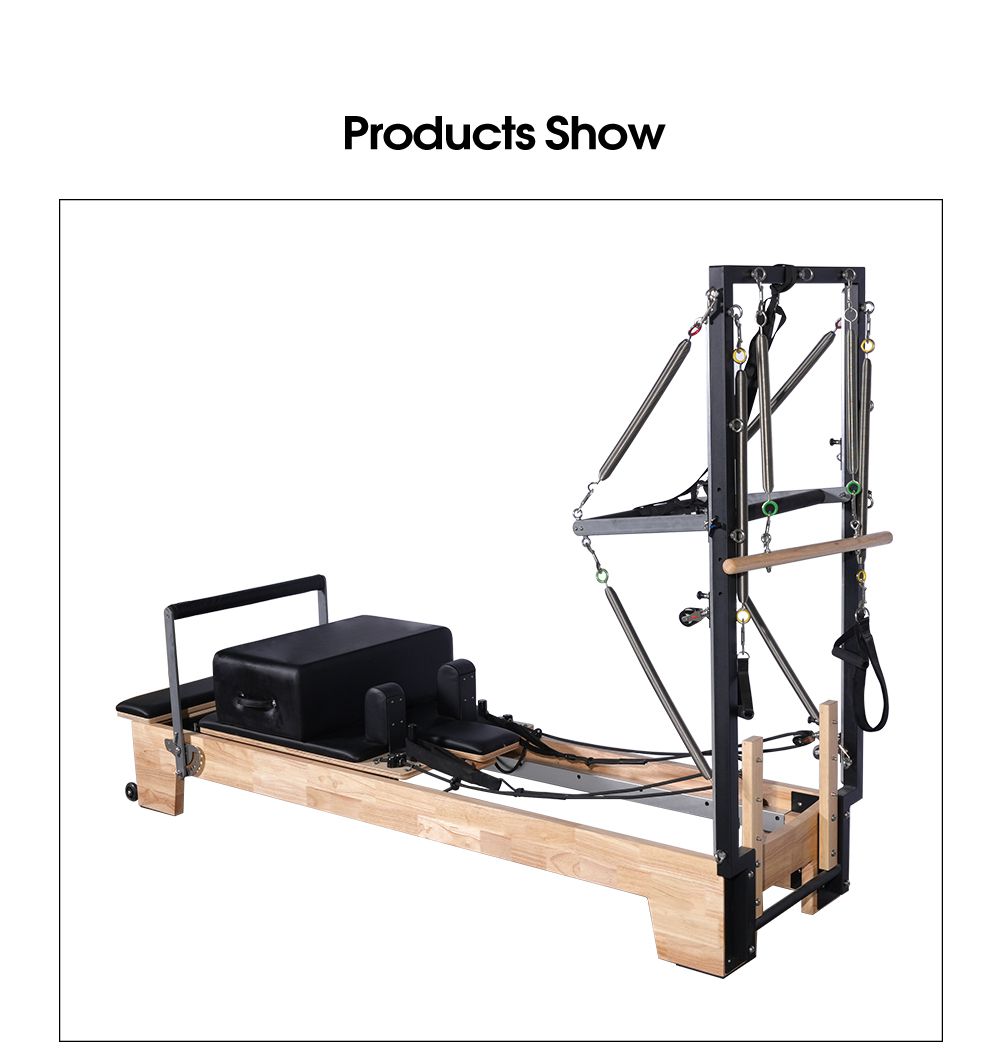 Home Use Body Übung Schieber Kernbett Eiche Holz Pilates Reformer Halb Trapez mit Turm Home Use Body Übung Schieber Kernbett Eiche Holz Pilates Reformer Halb Trapez mit Turm