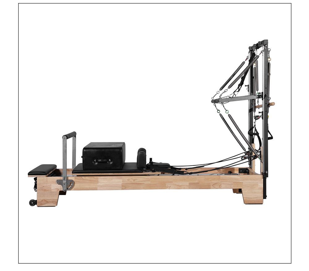 Home Use Body Übung Schieber Kernbett Eiche Holz Pilates Reformer Halb Trapez mit Turm Home Use Body Übung Schieber Kernbett Eiche Holz Pilates Reformer Halb Trapez mit Turm