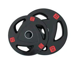 Abgerundete Langhantelgewichtsplatte mit 3 Griffl&ouml;chern