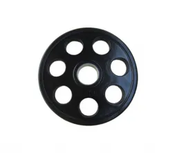 Schwarze sieben L&ouml;cher gummibeschichtete Langhantelgewichtsschild