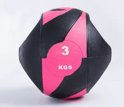Schwarzer und rosa Gummi -Single Grip Medicine Ball
