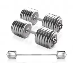 Großhandel einstellbares Gewicht Stahl Dumbbell Langhantel Combo Set zum Verkauf