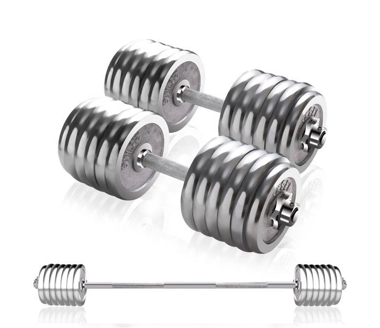 Großhandel einstellbares Gewicht Stahl Dumbbell Langhantel Combo Set zum Verkauf