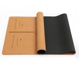 Kork -TPE -Yogamatte mit Laserausrichtungslinien