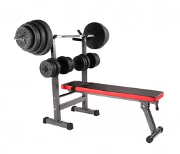 Multifunktional faltbare Trainingsbank -Set mit Hantel -Langhantelregal