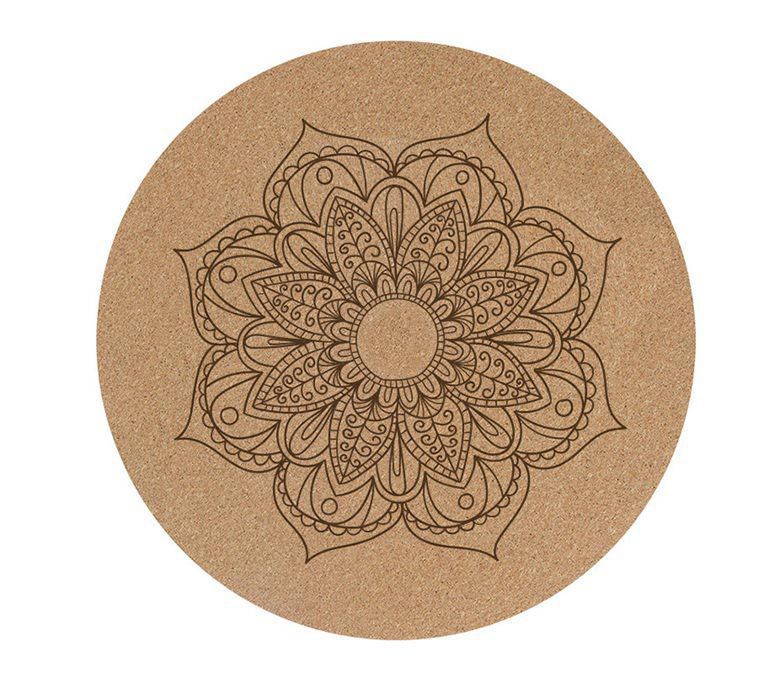 Runde Kork -Naturkautschuk -Yogamatte