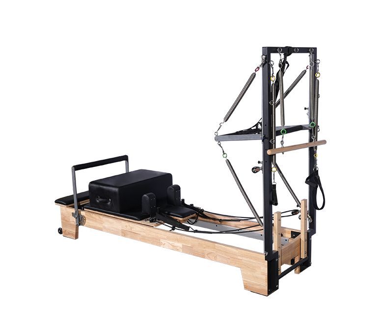 Deluxe Oak Wood Pilates Reformer mit Halbfalle