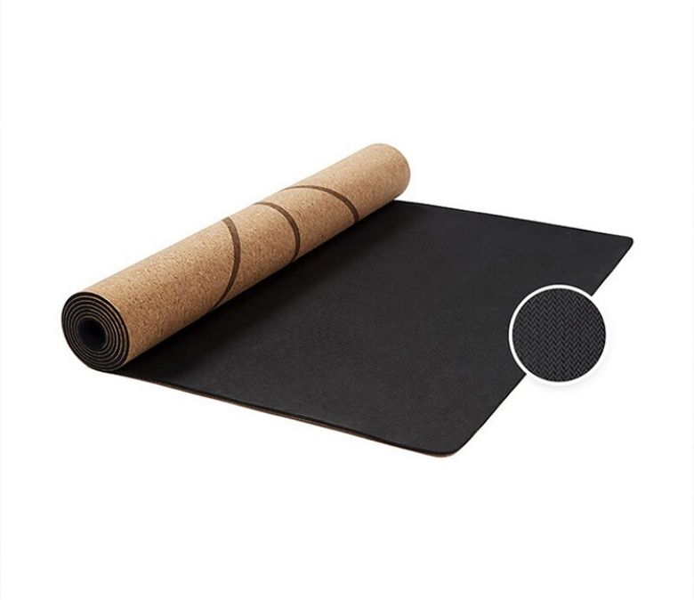 Cork Gummi -Yogamatte mit Studio -Klasse mit Ausrichtungsleitungen