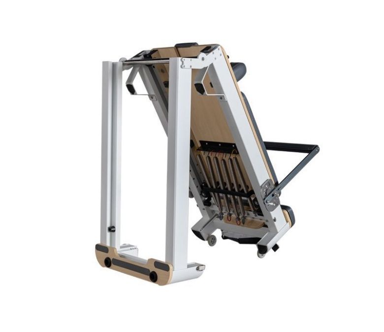 Weiße Aluminium Faltbare Pilates -Reformer zum Verkauf
