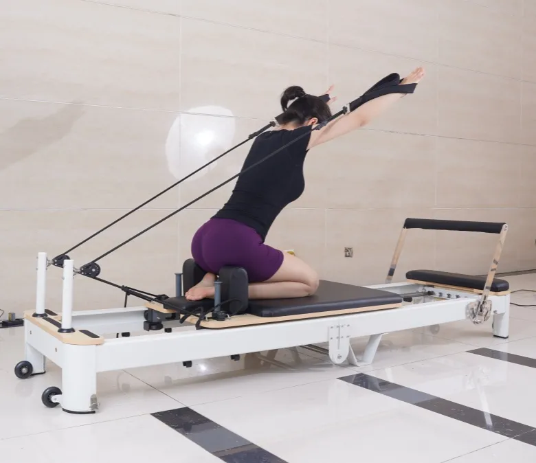 Weiße Aluminium Faltbare Pilates -Reformer zum Verkauf