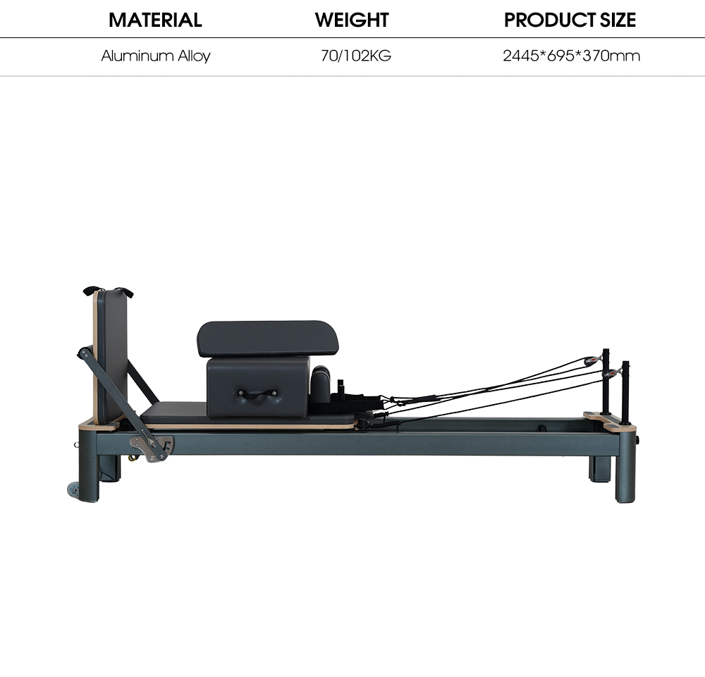 Anodierter Gunmetal Grey Pilates Reformer 4.0 Anodierter Gunmetal Grey Pilates Reformer 4.0